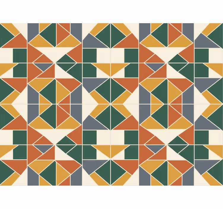 Abstract wallpaper with geometric design - TenStickers