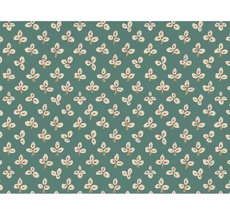 Abstract wallpaper in muted teal pressed petals - TenStickers