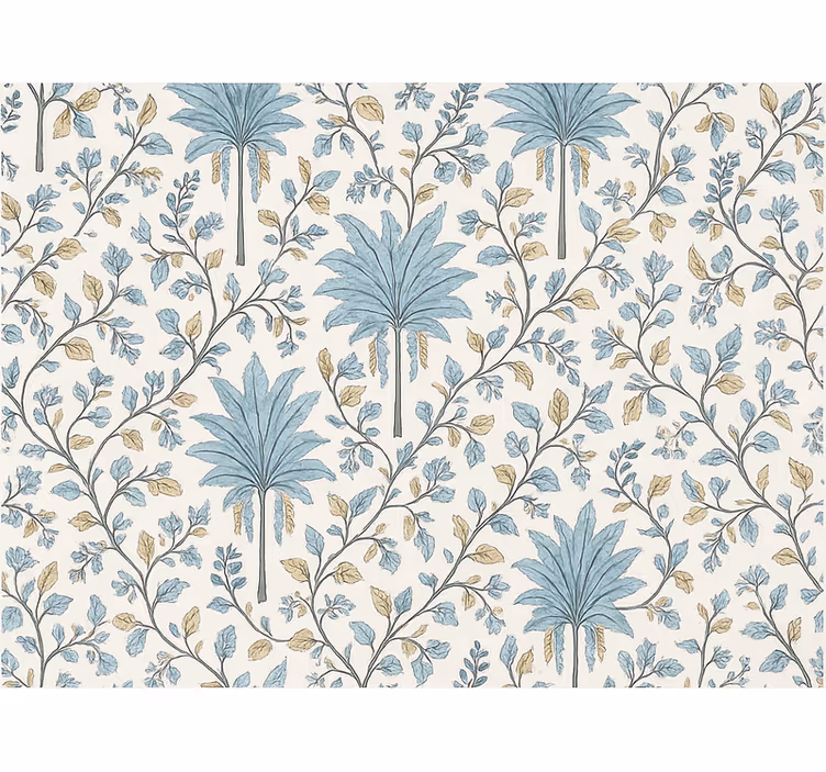 Wallpaper of a tree in muted teal palms - TenStickers