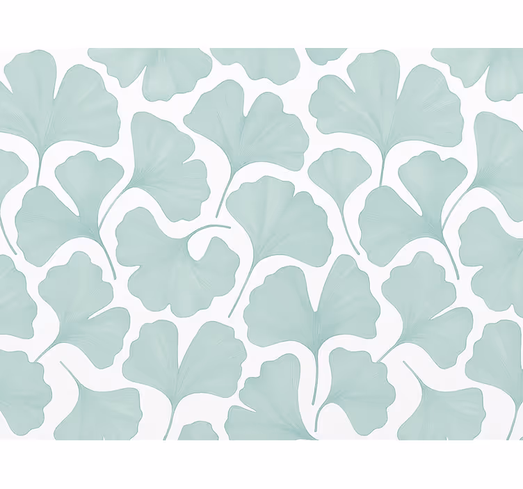 Leaves wallpaper muted teal ginkgo leaves - TenStickers
