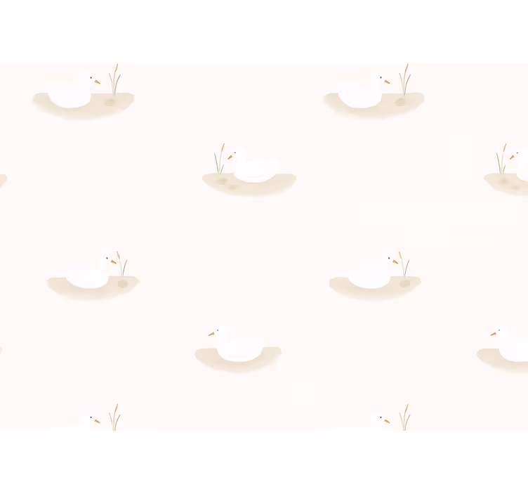 Birds in wallpaper warm white swan pond - TenStickers