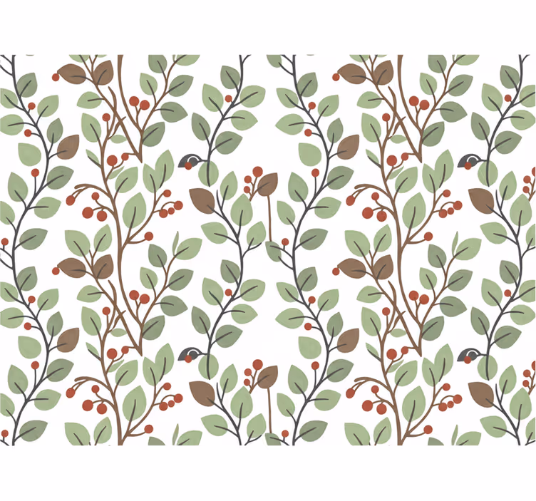 Leaves wallpaper cozy branch - TenStickers