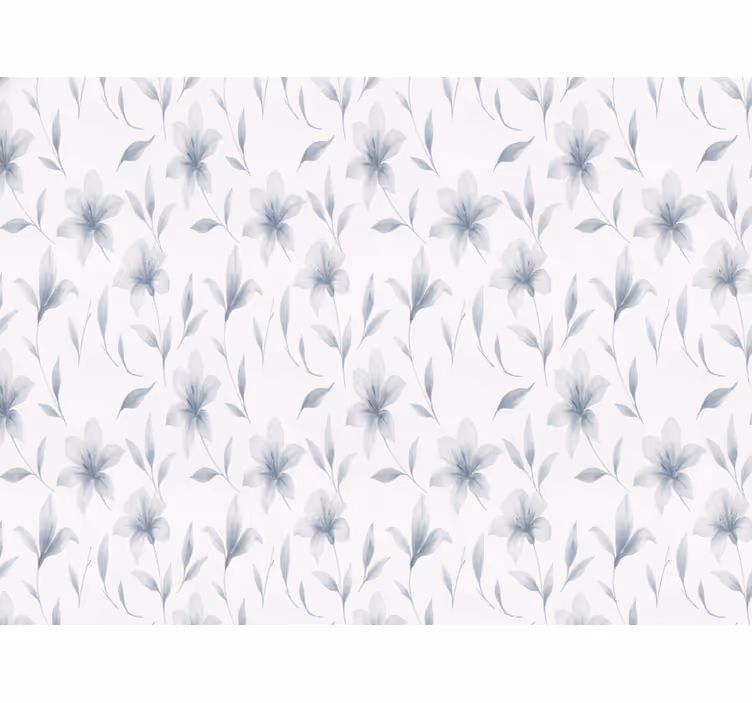 Wallpaper white watercolor lily florals - TenStickers