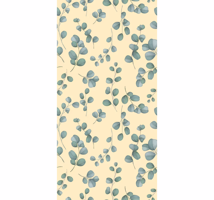 Beige wallpaper with eucalyptus leaf design - TenStickers