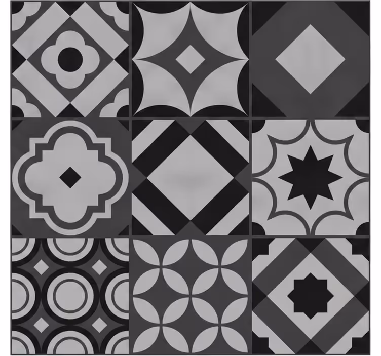 Black wallpaper black tiles - TenStickers