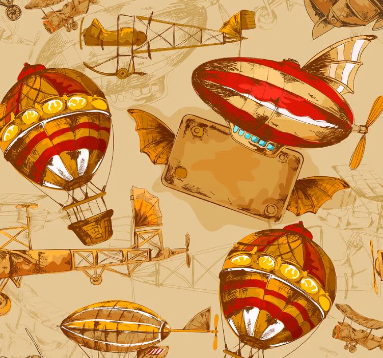 Vintage travels wallpaper - TenStickers
