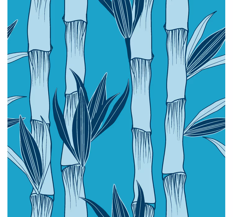 Blue bamboo pattern bedroom wallpaper - TenStickers