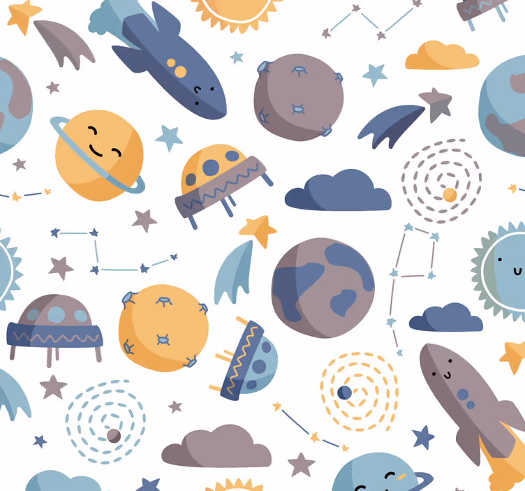Space-themed nursery wallpaper - TenStickers