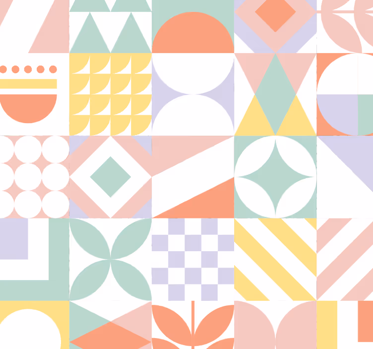 Tile effect wallpaper unusual shapes - TenStickers
