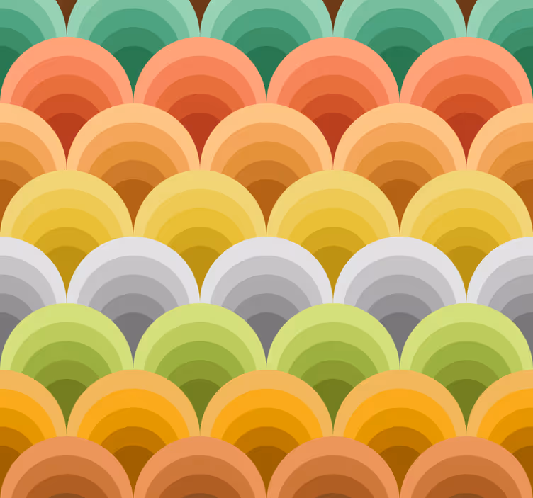 Curved Colorful Patterns contemporary wallpaper - TenStickers