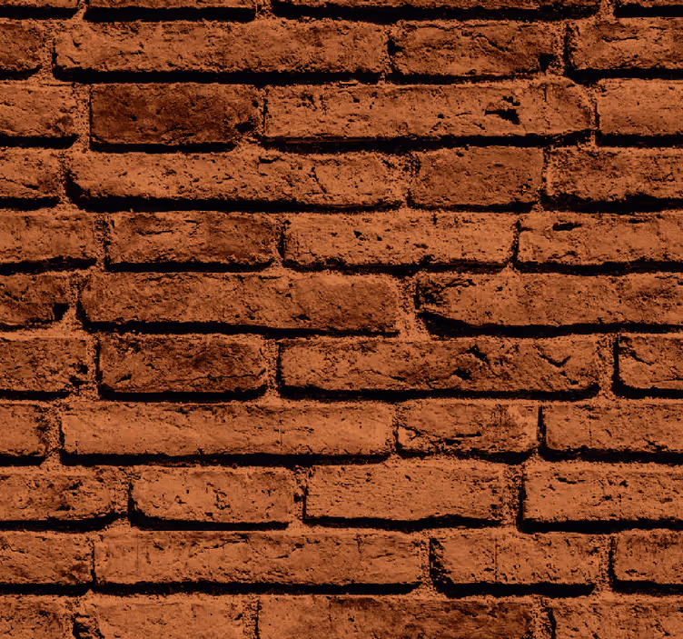 Rustic brown pattern bricks wallpaper - TenStickers