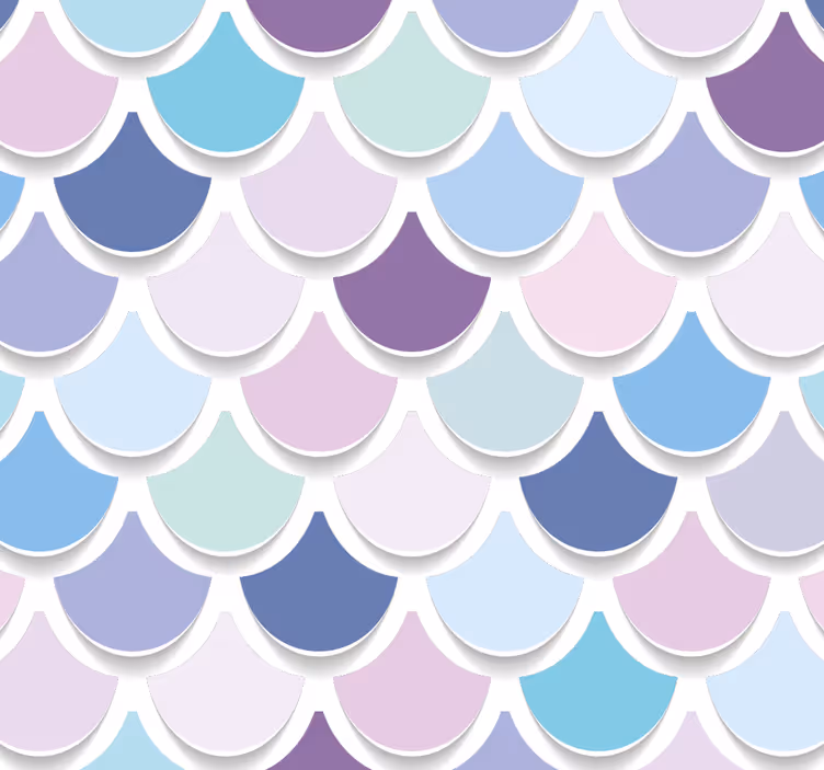Colorful Scallop Pattern textured wallpaper - TenStickers