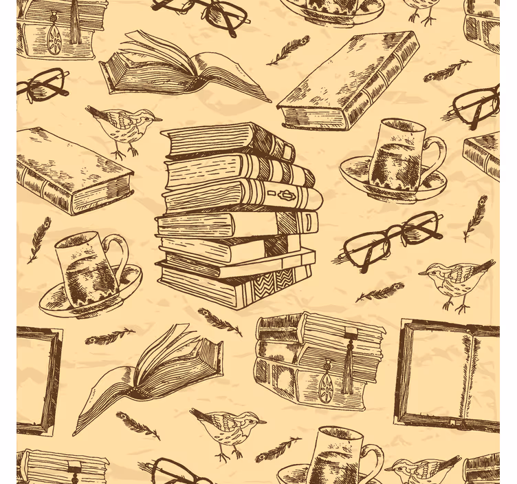 Literary Sketches art wallpaper - TenStickers