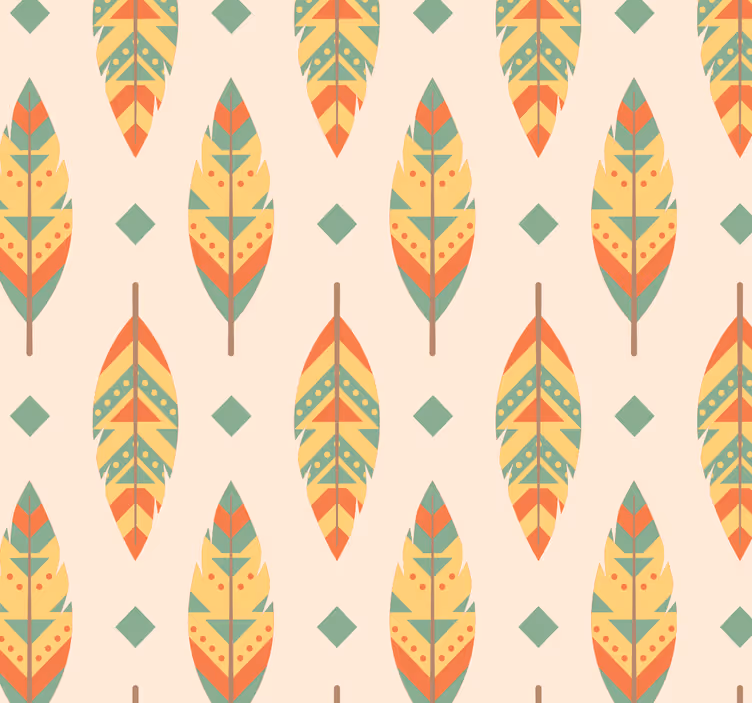 Modern Leaf Pattern living room wallpaper - TenStickers