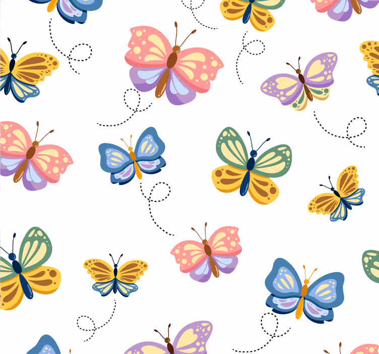 Butterfly Pattern butterflies wallpaper - TenStickers