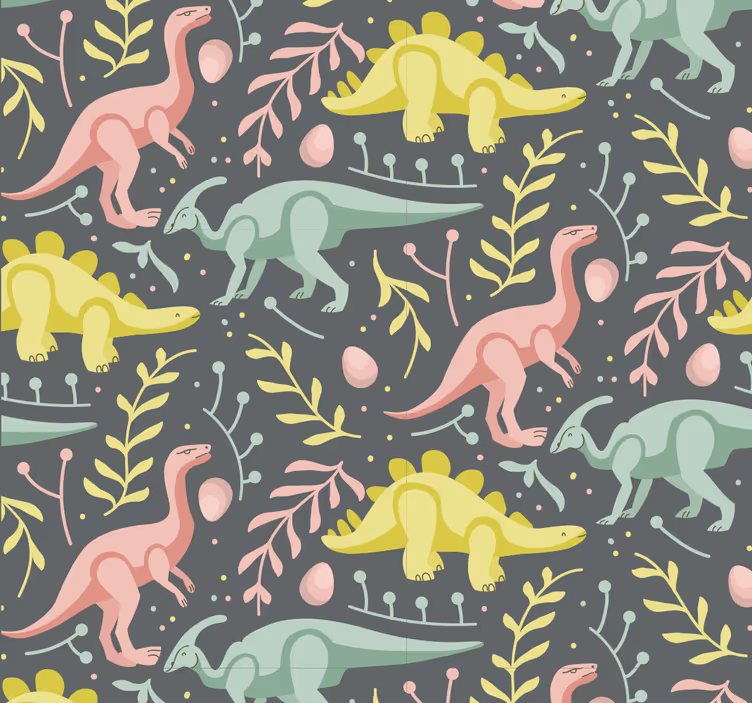 Dinosaur Cartoon Play dinosaurs wallpaper - TenStickers