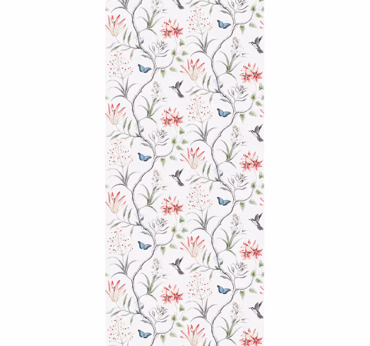 Bird pattern floral wallpaper - TenStickers