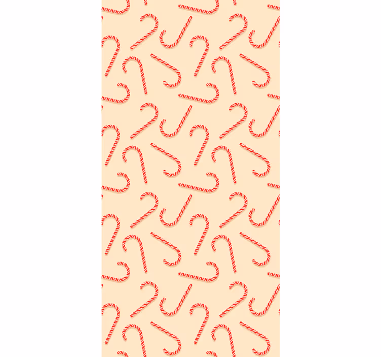 Candy Cane Swirls holiday christmas wallpaper - TenStickers