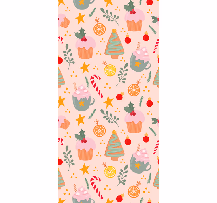 Festive Holiday Pattern wallpaper christmas - TenStickers