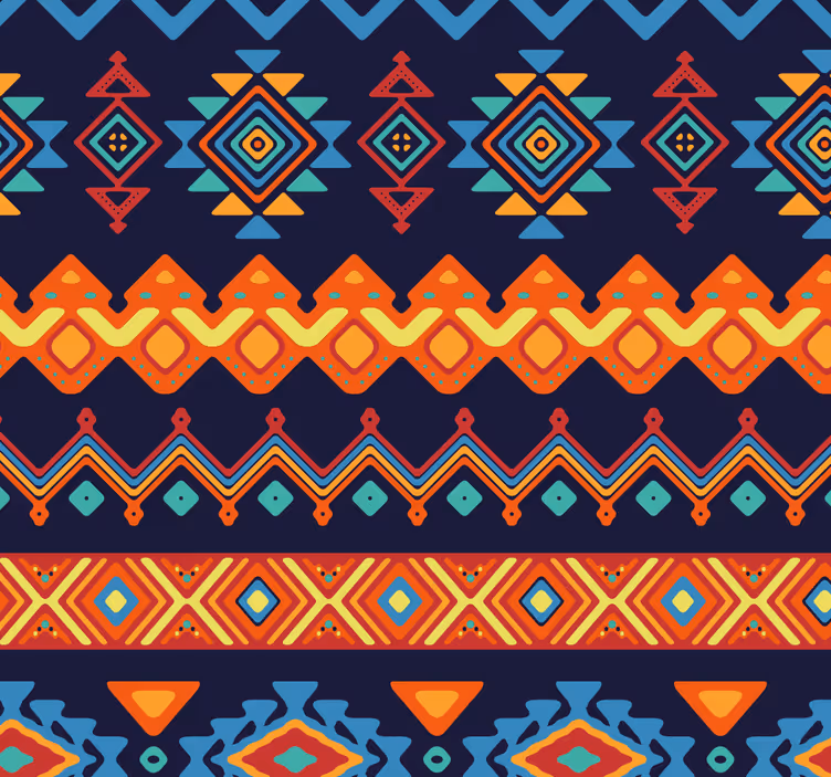 Aztec Pattern Fusion entrance wallpaper - TenStickers