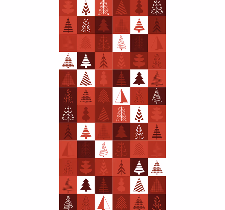 Festive Tree Patterns holiday christmas wallpaper - TenStickers