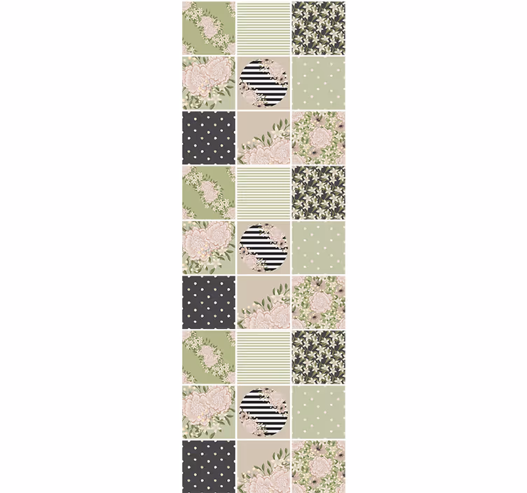 Floral wallpaper floral patchwork design - TenStickers