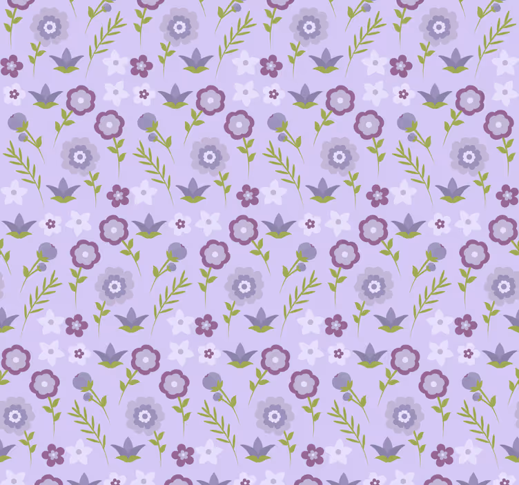 Floral Motif Pattern flowers wallpaper - TenStickers