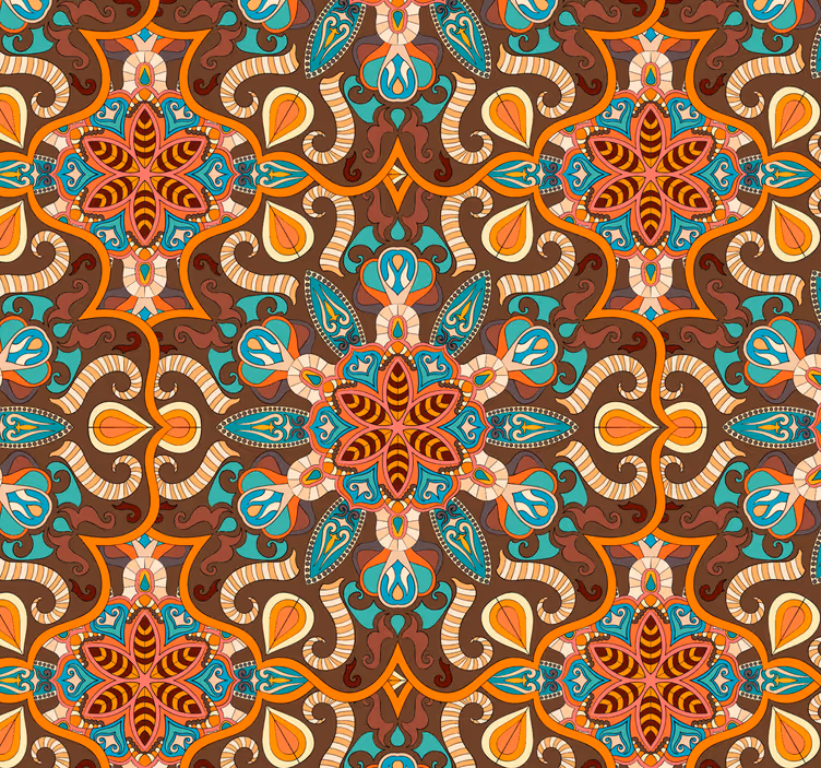 Complex Decorative Motif ornamental wallpaper - TenStickers
