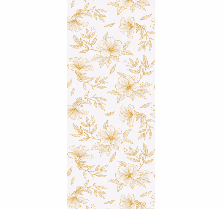 Golden Blossom Sophistication floral wallpaper - TenStickers
