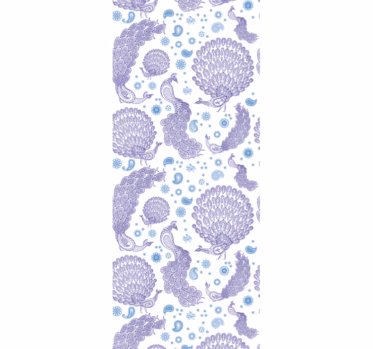 Teenage bedroom wallpaper peacock feather design - TenStickers