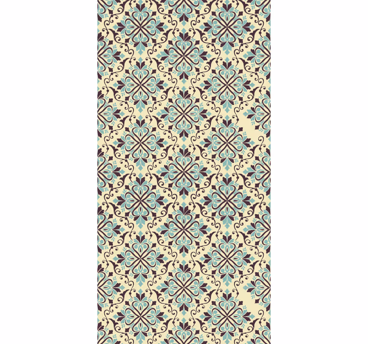 Ornate tile design tile effect wallpaper - TenStickers