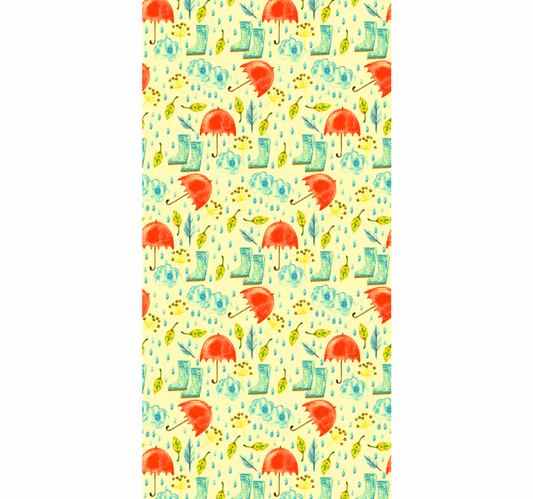 Rainy Day Pattern nature wallpaper - TenStickers