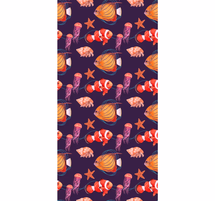 Aquatic Life Ensemble fishes wallpaper - TenStickers