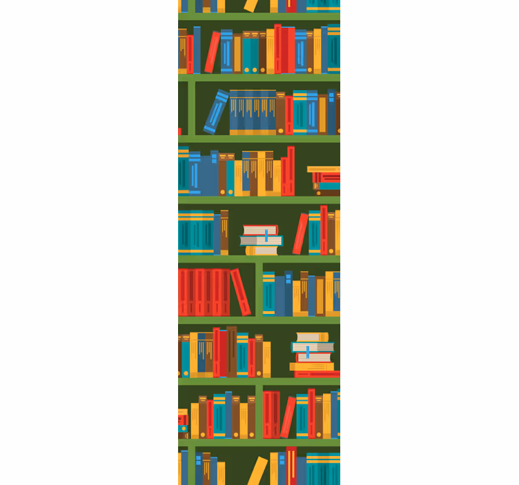 Bookshelf Illusion lettering wallpaper - TenStickers