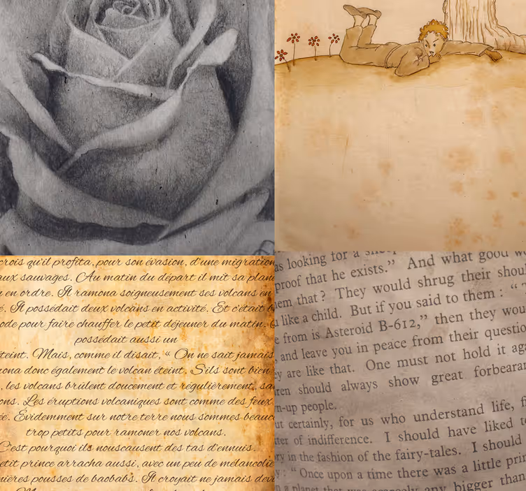 Little Prince collage lettering wallpaper - TenStickers