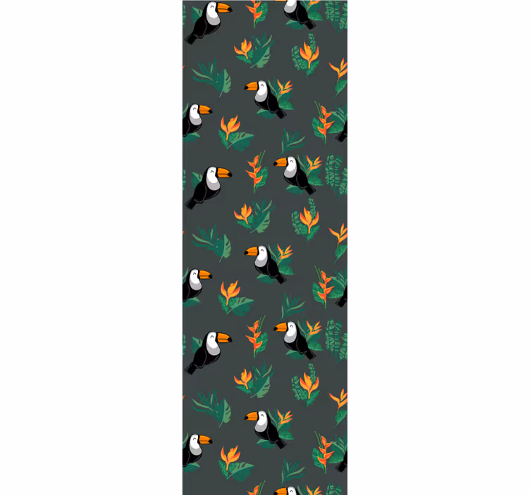 Toucan Pattern birds in wallpaper - TenStickers