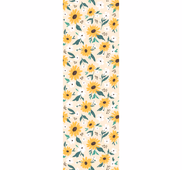 Sunflower Motif flowers wallpaper - TenStickers