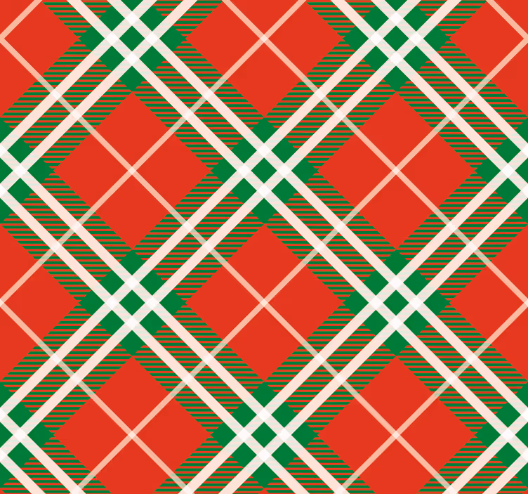 Stripe wallpaper Red and green Scottish tartan classic - TenStickers