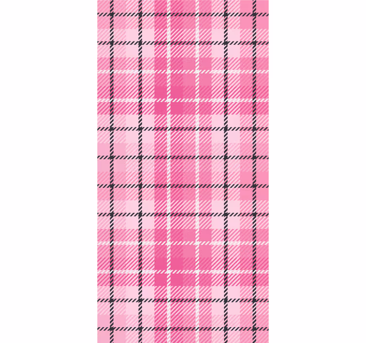 Pink Tartan Pattern wallpaper squares - TenStickers
