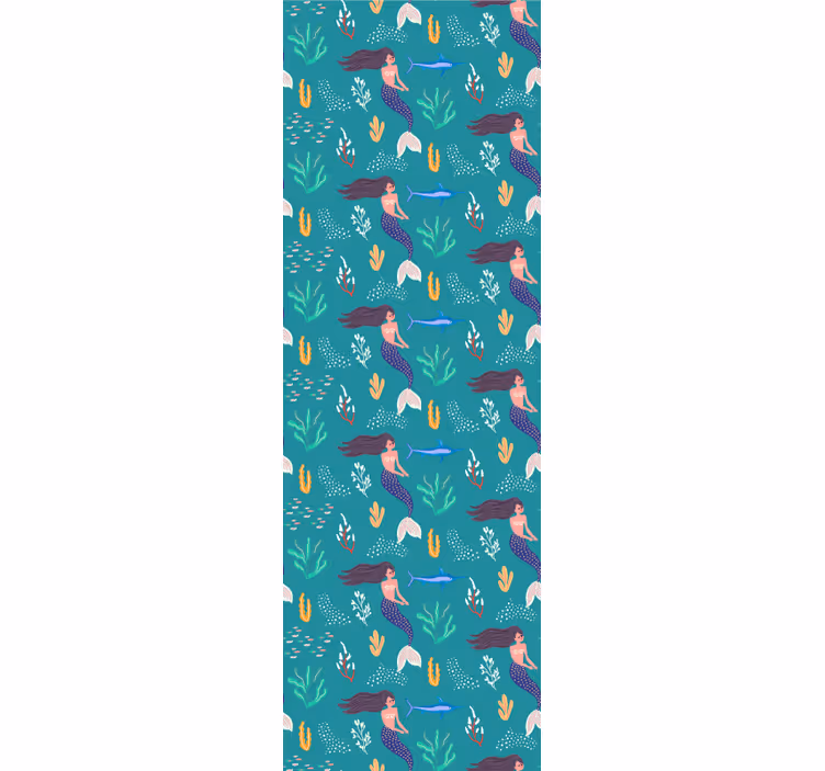 Mermaid Underwater children's wallpaper - TenStickers