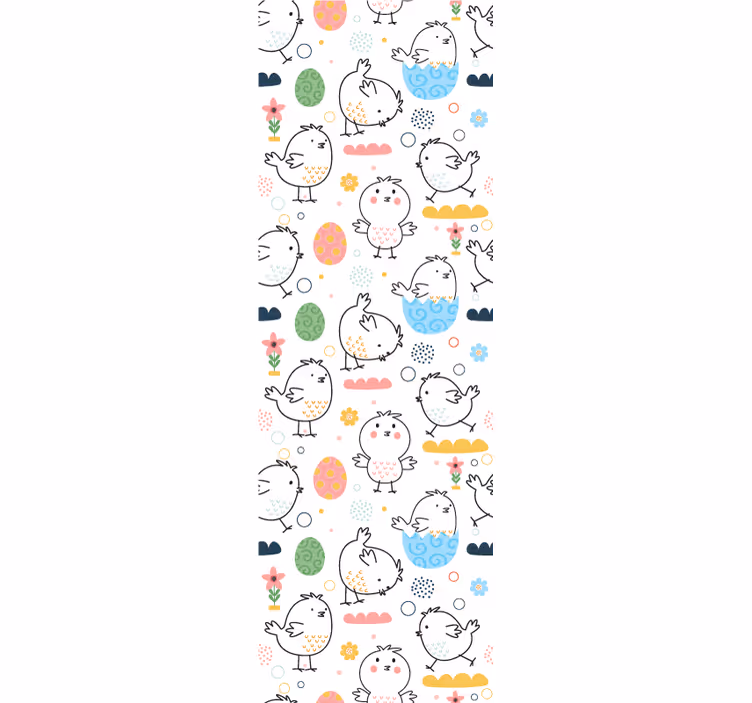 Chick Pattern Delight children's wallpaper - TenStickers