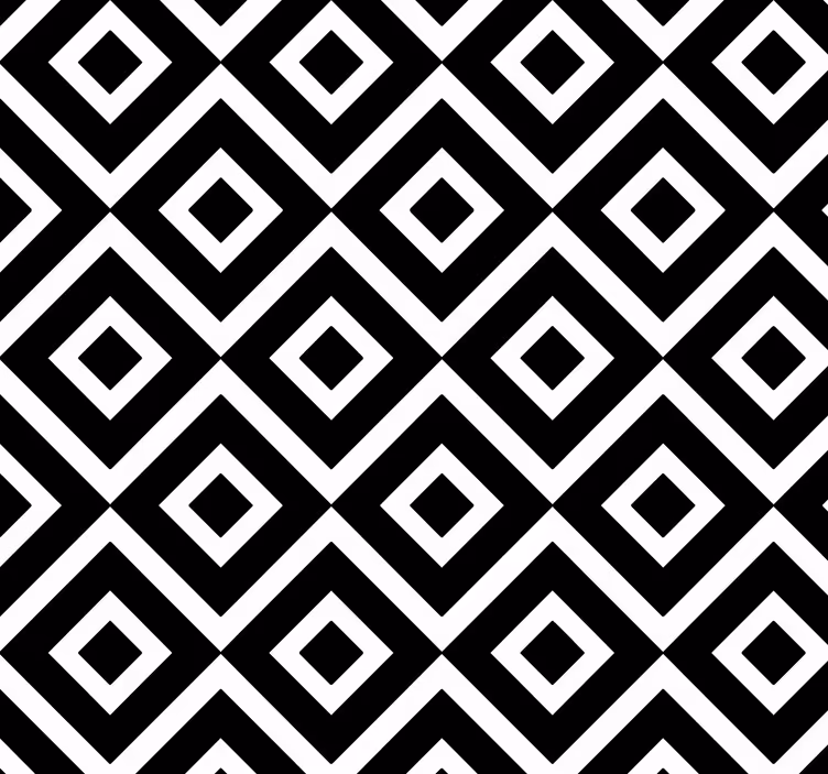 Geometric square pattern black and white wallpaper - TenStickers