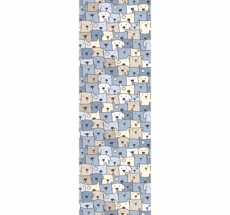 Gray drawn dogs bedroom wallpaper - TenStickers