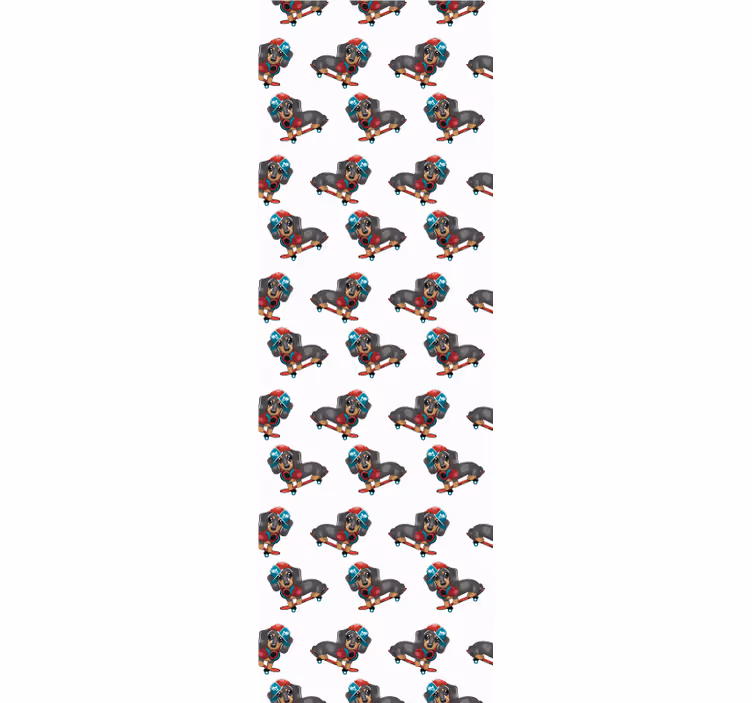 Canine Skateboarding cute dog wallpaper - TenStickers