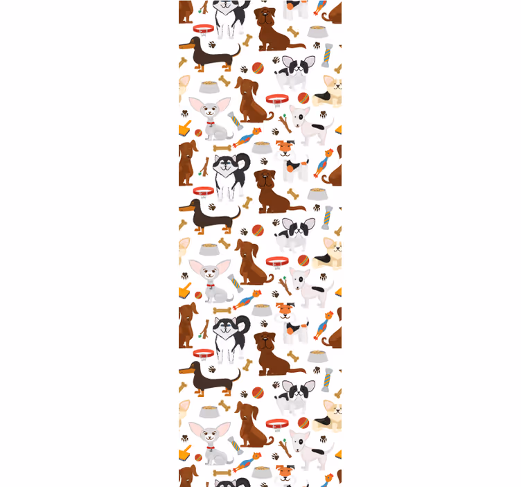 Canine Characters cute dog wallpaper - TenStickers