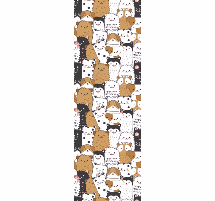 Playful Design Cats Wallpaper - TenStickers