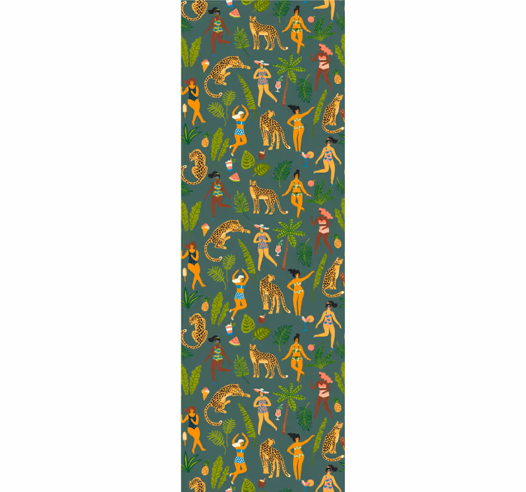 Jungle Dance Motif animals wallpaper - TenStickers
