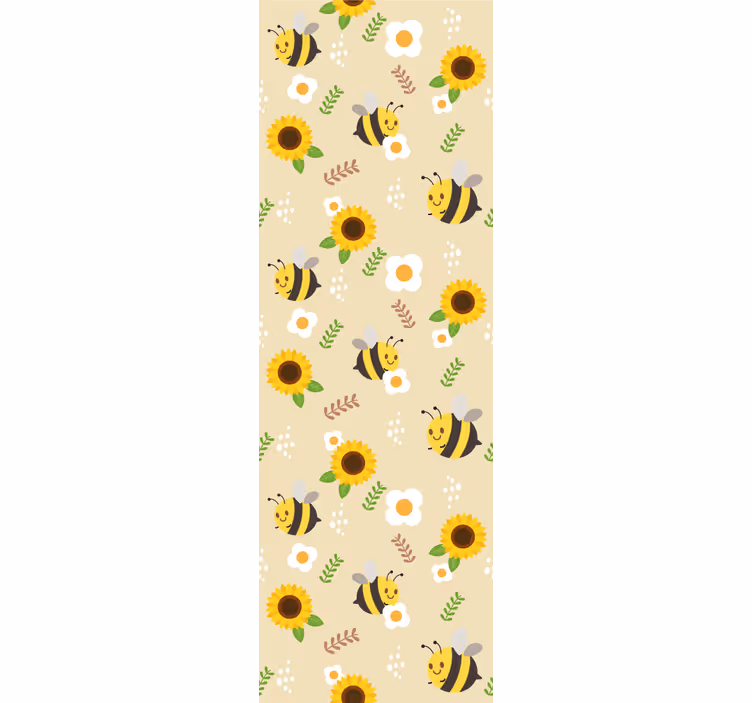 Buzzy Sunflowers animals wallpaper - TenStickers
