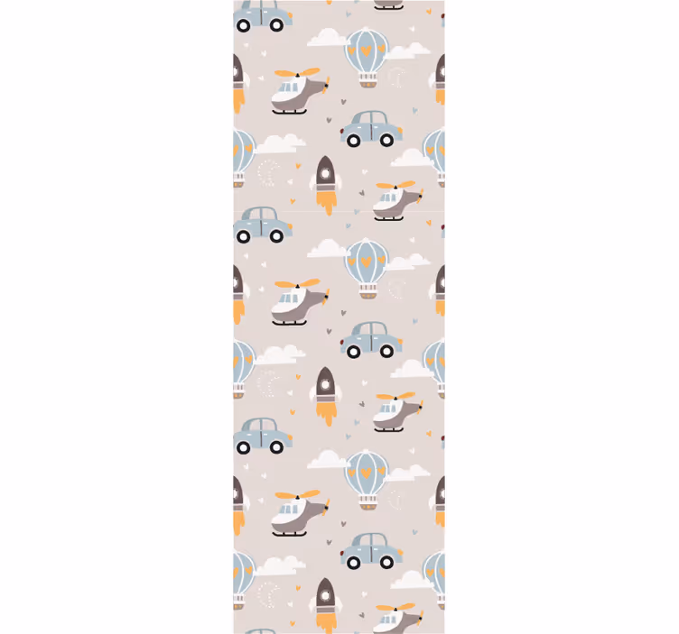 Playful Transportation children's wallpaper - TenStickers