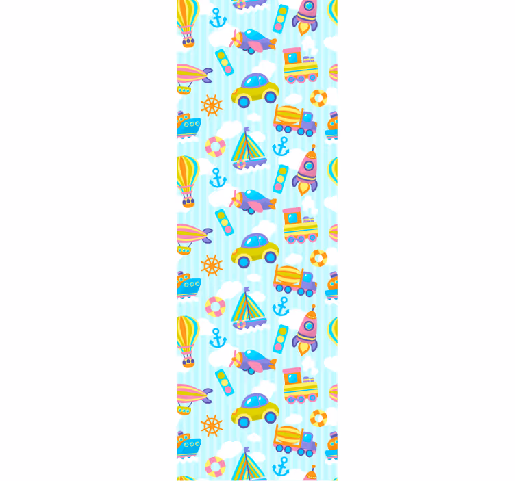 Playful Transport children's wallpaper - TenStickers